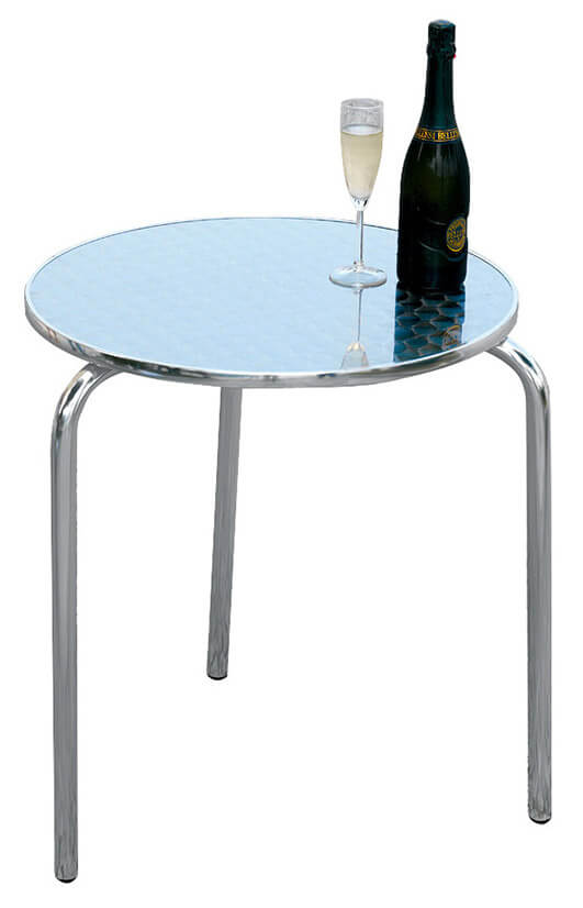 online Tavolino Tondo da Giardino Ø60 cm in Alluminio Vorghini Silver