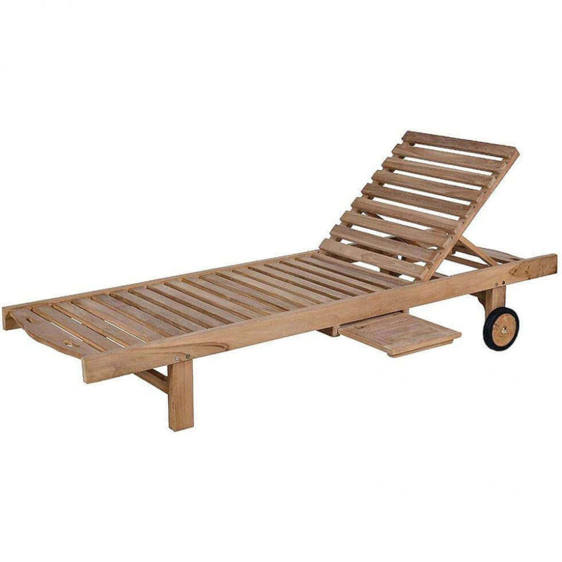 Lettino Prendisole da Giardino Lidia 65x208x35 h cm in Legno Marrone-3