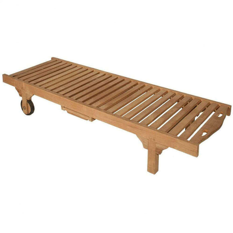 Lettino Prendisole da Giardino Lidia 65x208x35 h cm in Legno Marrone-4