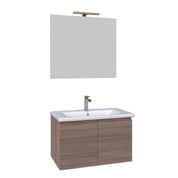 online Mobile Bagno Sospeso 80 cm Lavabo e Specchio Bonussi Dorado Olmo Terra