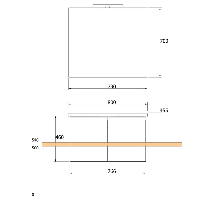 Mobile Bagno Sospeso 80 cm Lavabo e Specchio Bonussi Dorado Grigio Eucalipto-6