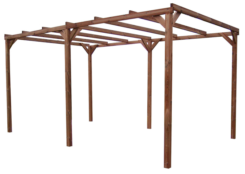 Pergola da Giardino 296x492x239 cm in Legno Picea Massello Termo Trattato-1