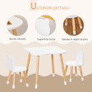 Set Tavolino con 2 Sedie per Bambini a Forma di Orsetto in Legno di Pino e MDF Bianco-6