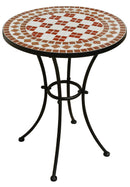 Tavolino Tondo da Giardino Ø55 cm in Ferro Vorghini Mosaico-1