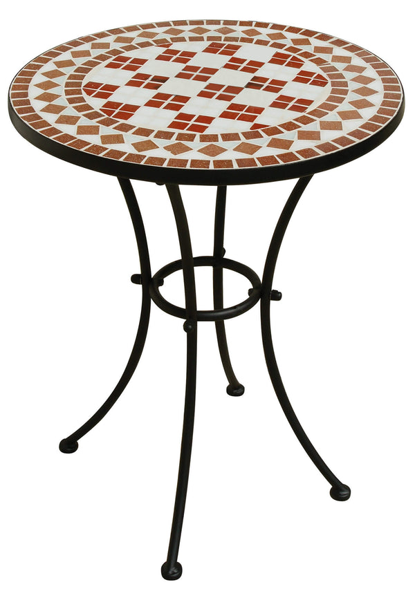 sconto Tavolino Tondo da Giardino Ø55 cm in Ferro Vorghini Mosaico