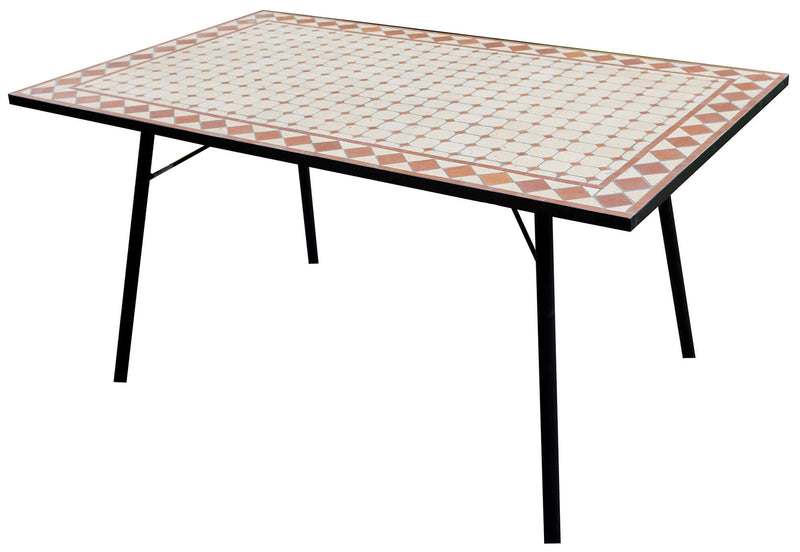 Tavolo Rettangolare da Giardino 150x90cm in Ferro Vorghini Mosaico-1