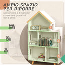 Libreria per Bambini 65x25x108,5 cm in MDF e Legno di Pino Bianco-4