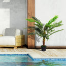 Pianta Artificiale Palma Cycas da Interno e Esterno H123 cm con Vaso Verde-3