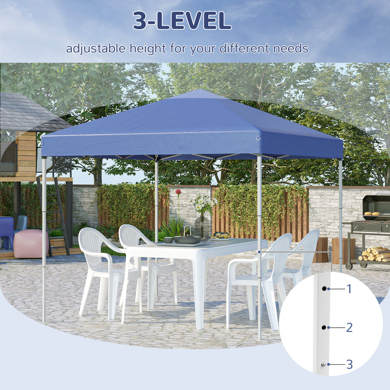 Gazebo Pieghevole da Giardino 2,45x2,45x2,45m in Acciaio e Tessuto Oxford Blu-7