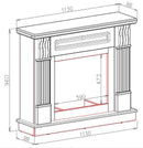 Camino Elettrico da Pavimento 96x113x30 cm Effetto Fiamma 1500W Verona Mini & Mars-4