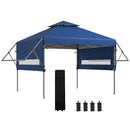 Gazebo Pieghevole con Pareti Estensibili Altezza Regolabile e Borsa con Ruote 5x3m  Blu-1