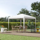 Gazebo da Giardino  per Esterno e Interno 2,7x2,7m Telaio in Acciaio Bianco-2