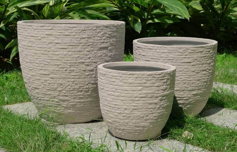 Set di 3 vasi Ciclamino in Fibra di argilla Beige-2