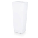 Vaso Quadrato Luminoso da Giardino Solare Autoricaricabile 38x38x86 cm in Polietilene Sined Solar 86 Bianco-1