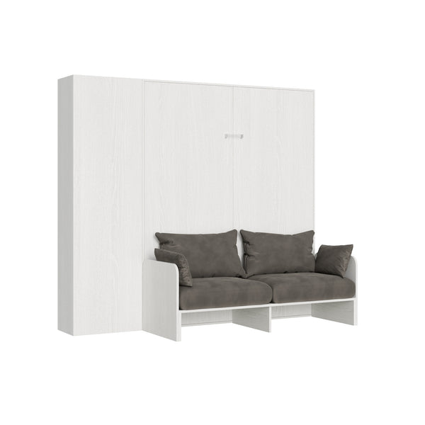 sconto Letto Matrimoniale a Scomparsa Salvaspazio con Sofà Kentaro H210 cm Bianco