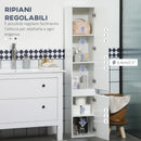 Mobile a Colonna Bagno 30x28x152,5 cm in Legno truciolare Bianco-5