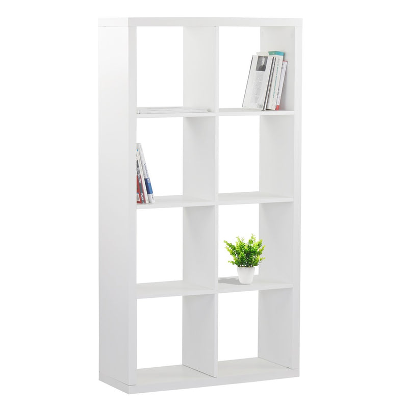 Libreria 8 Ripiani 77x147x30 cm in Legno MDF Bianco Opaco-7