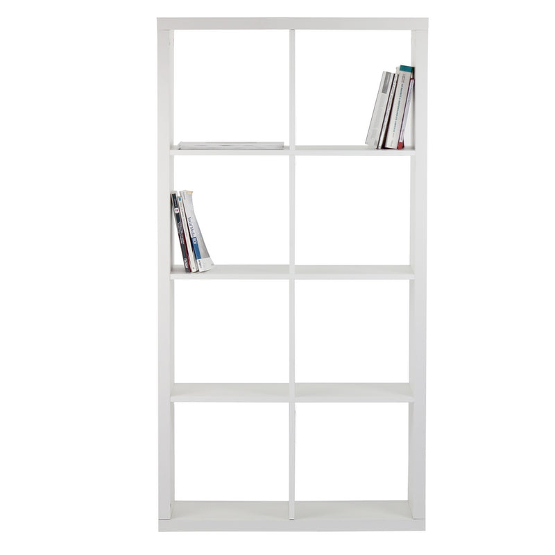 Libreria 8 Ripiani 77x147x30 cm in Legno MDF Bianco Opaco-8