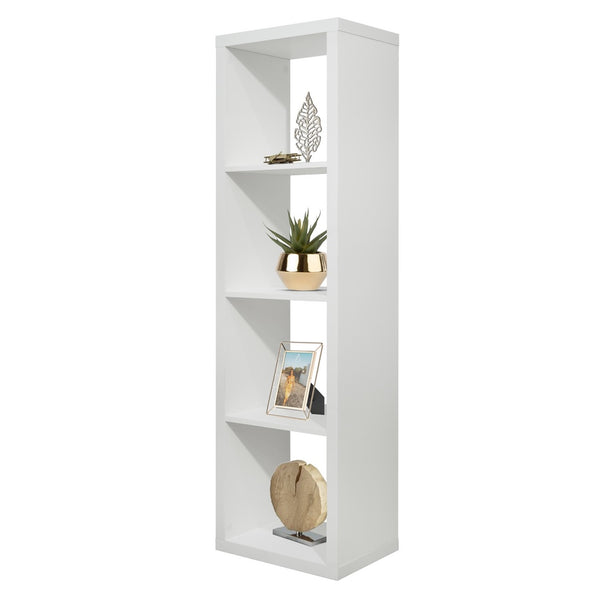 Libreria Moderna 4 Ripiani 42x147x30 cm in Legno Melaminico Bianco Opaco acquista