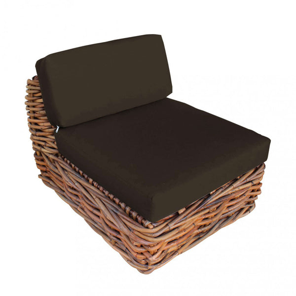 acquista Poltrona Componibile Polinesia con Cuscini 75x87x105 cm in Rattan Marrone