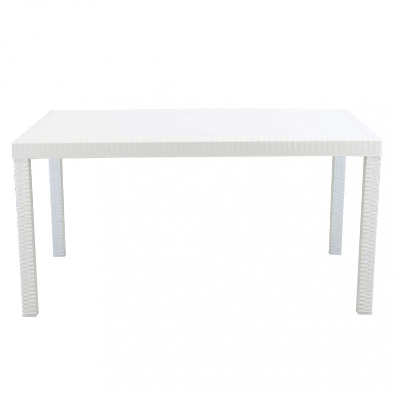 Tavolo Houston 150x90x74 h cm in Wicker Bianco-2