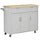 Carrello da Cucina 121x46x91 cm con Ruote in Legno Grigio