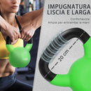 Kettlebell 12 kg per Allenamento Spalle e Bicipiti 20x13x23 cm in Metallo e Gomma Verde-4