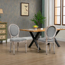 Set 2 Sedie 51x55x 96 cm in Legno e Tessuto Grigio-2