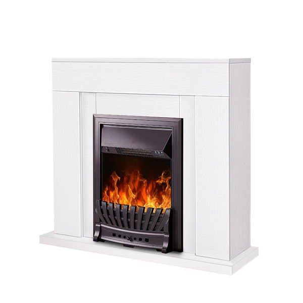 Camino Elettrico da Pavimento 85x95x30 cm Effetto Fiamma 2000W Arthur & Pluton Bianco prezzo