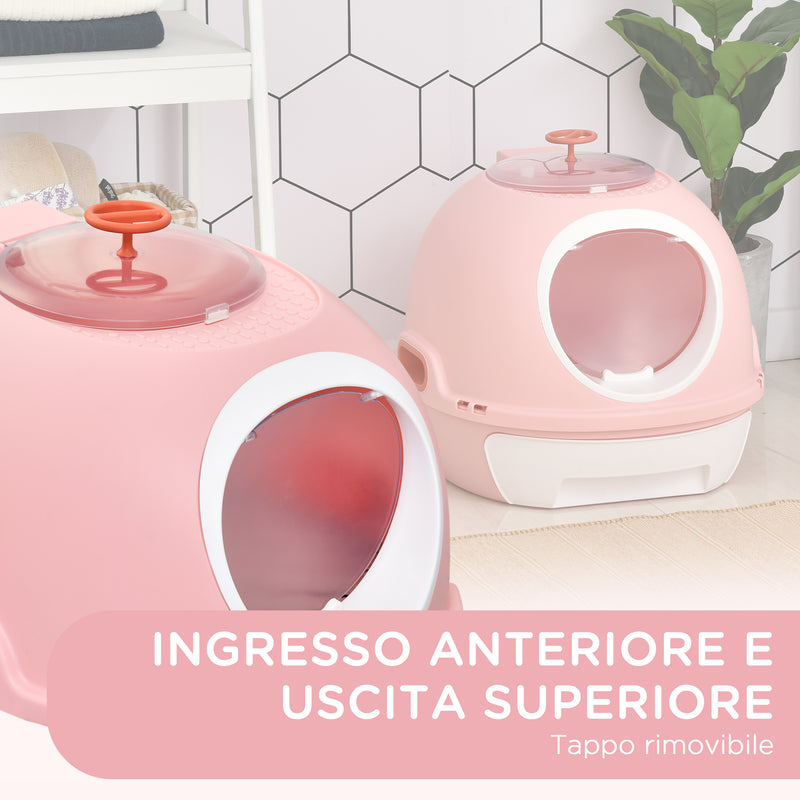 Toilette Chiusa per Gatti 47x55x44 cm con Vassoio Estraibile e Paletta Rosa  – acquista su Giordano Shop