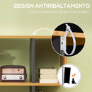 Libreria Moderna a 5 Livelli 13 Ripiani 95x25x150,5 cm in Truciolato Grigia e Color Legno-6