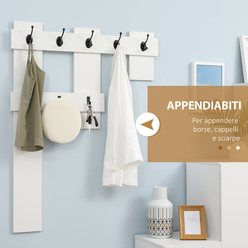 Mobile Ingresso 38,6x37x180 cm in Truciolato e MDF Bianco – acquista su  Giordano Shop