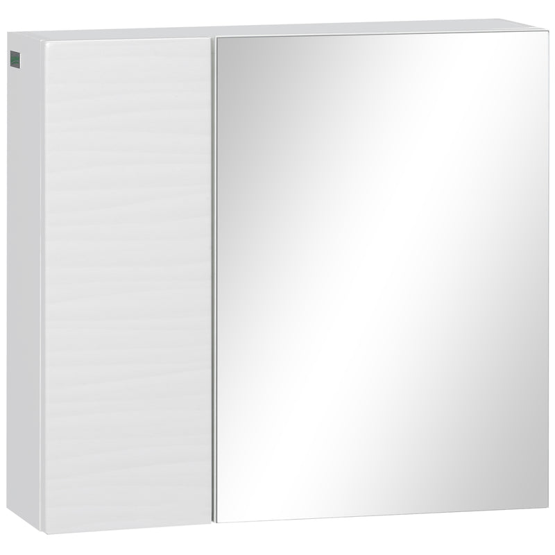 Armadio a Specchio 4 Ripiani 48x15x45 cm in Truciolato e Vetro Bianco – acquista  su Giordano Shop