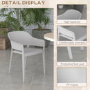 Set 4 Sedie da Giardino  Impilabili con Braccioli e Schienale Alto 56x54,5x77,5 cm in Plastica Grigio-6