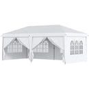 Gazebo Pieghevole 6x3m Funi e Picchetti Bianco-1