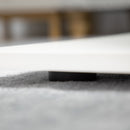 Tavolino da Caffè  106x58x39 cm con Cassetti e Ripiano in Vetro in Truciolato Bianco-7