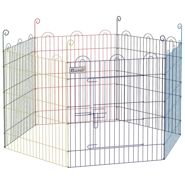 acquista Recinto per Cani 6 Pannelli Ø120x60 cm in Metallo Multicolore