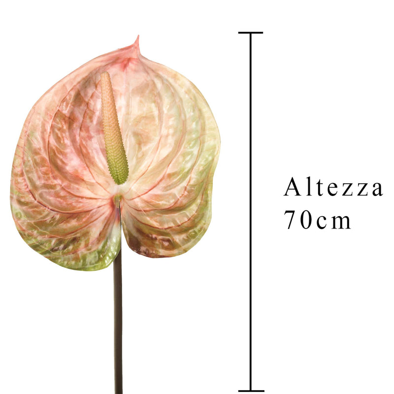 Set 6 Fiori Artificiali di Anthurium H 70 cm-2