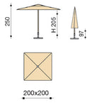 Ombrellone da Giardino 2x2m Palo in Alluminio Tessuto Olefin Trend Terracotta-5