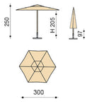 Ombrellone da Giardino Ø3 m Palo in Alluminio Tessuto Poliestere Trend Taupe-5