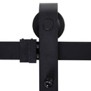 Binario per Porte Scorrevoli con Kit di Accessori Nero 200x4x0.6 cm -7