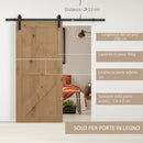 Binario per Porte Scorrevoli con Kit di Accessori Nero 200x4x0.6 cm -4