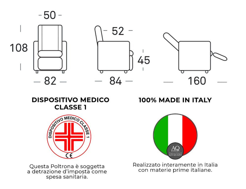 Poltrona Alzapersona Elettrica 2 Motori 82x108x84 cm Baila in Microfibra Dispositivo Medico 1 Celeste-4