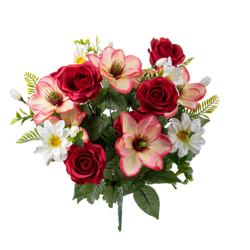 Set 2 Bouquet Artificiali Rose e Magnolia per 18 60 cm-1