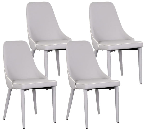 Set 4 Sedie 47x45x46 cm in Similpelle da Interno Grigio prezzo