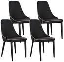 Set 4 Sedie 47x45x46 cm in Similpelle da Interno Nero-1