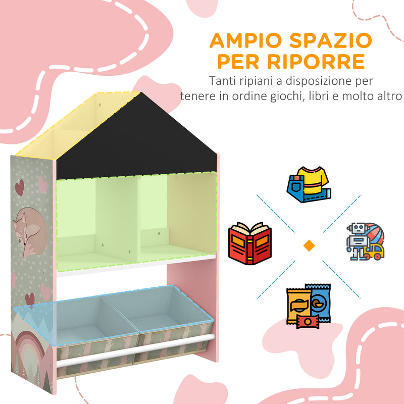 Scaffale Portagiochi per Bambini 62,4x26,5x90 cm con Ripiani e Cassetti  Rimovibili Rosa – acquista su Giordano Shop