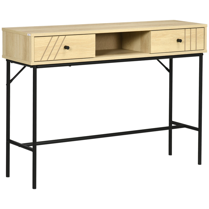 Consolle Fissa 2 Cassetti 110x29,5x78 cm in Legno e Metallo Naturale – acquista  su Giordano Shop