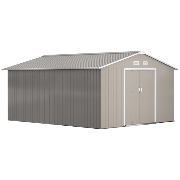 online Casetta Box da Giardino 340x386x200 cm Porta Attrezzi in Acciaio e Polipropilene Grigio