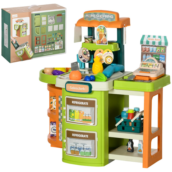 Supermercato Giocattolo per Bambini 52x29x61 cm con Cassa e Accessori Verde e Arancione prezzo